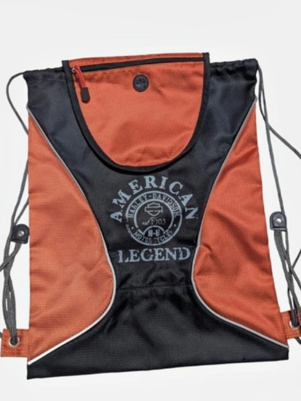 Harley-Davidson American Legend Drawstring Backpack Orange & Black